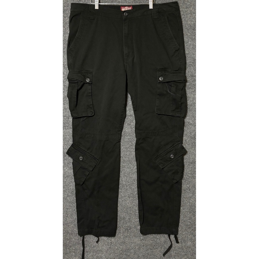 Matchstick Mens Black Cargo Pants Multi Pocket‎ Utility Pants 40x32